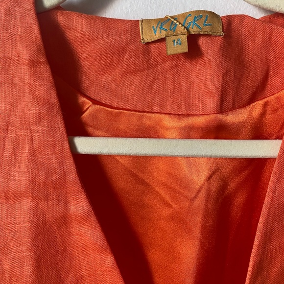 VRG GIRL Italian Streets Linen Vest in Orange | NWT - Picture 6 of 7